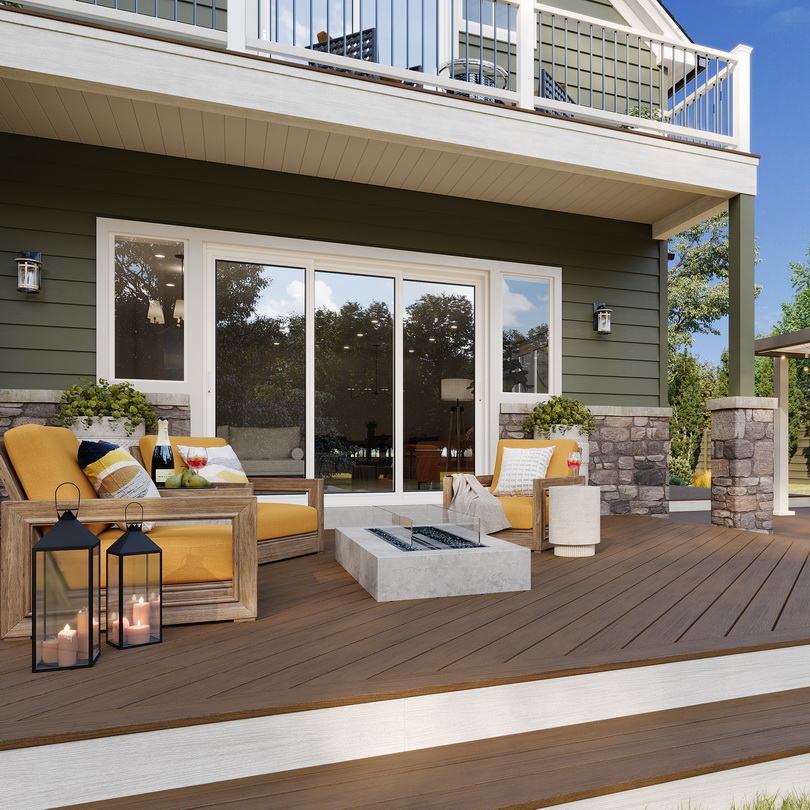 Outdoor decking using Trex Lineage Jasper colour components